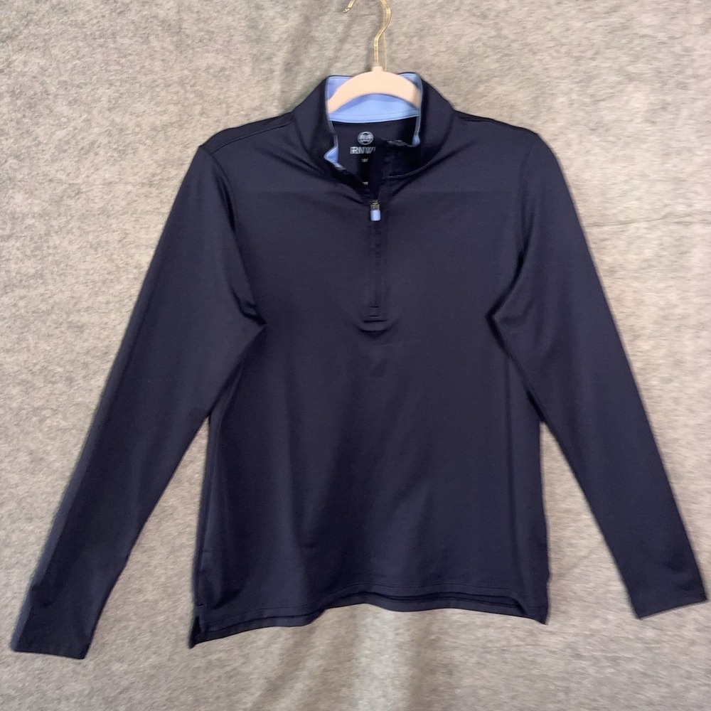 RNWK Renwick 1/4 Zip Pullover Womens Sz M Blue Lightweight UPF30 LOGO NWT